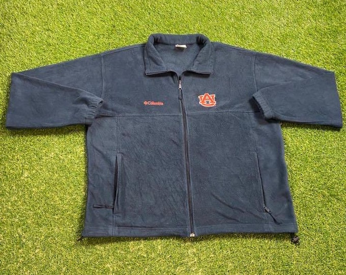 Vintage Auburn University Tigers Fleece Sweater Columbia Size XXL 2XL NCAA College Football Retro Alabama Sec War Eagle 1990s 90s