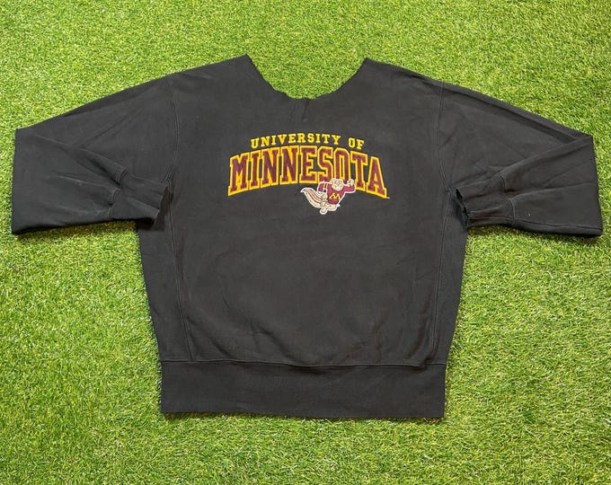 Vintage University of Minnesota Golden Gophers Crewneck Sweatshirt Size XXL 2XL NCAA College Football Pull Over Oversized 1990s 90s