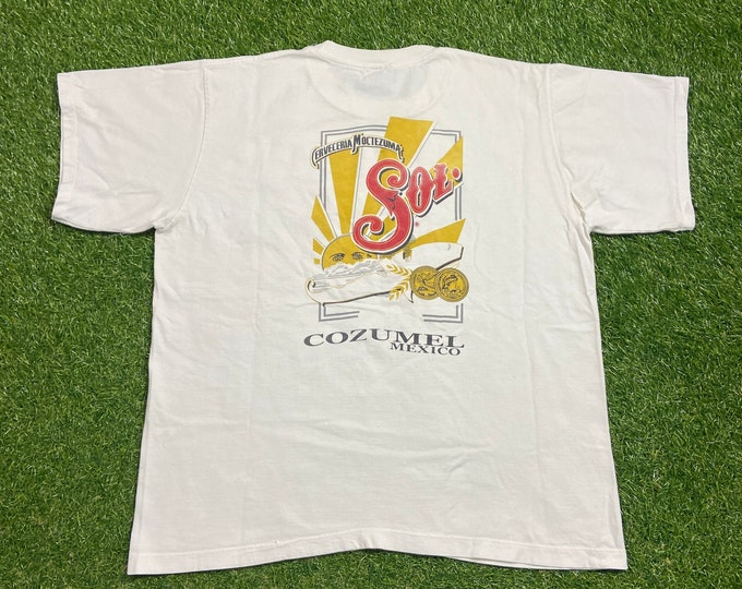 Vintage Sol T Shirt Tee Size Xtra Large XL Cozumel Mexico Cancun Mexico Party Vacation Beach Caribbean 1990s 90s