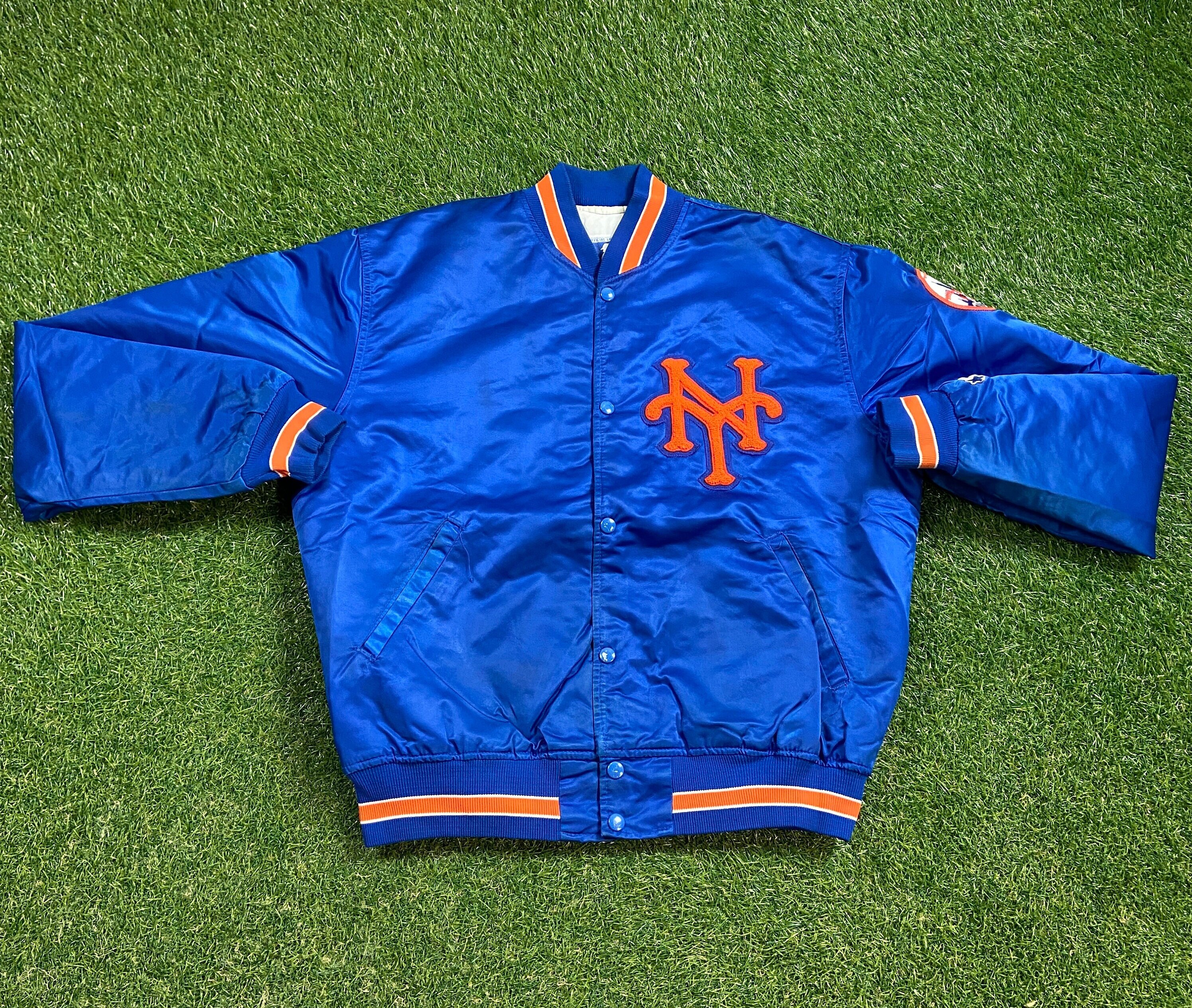 Vintage New York Mets Starter Varsity Satin Bomber Snap