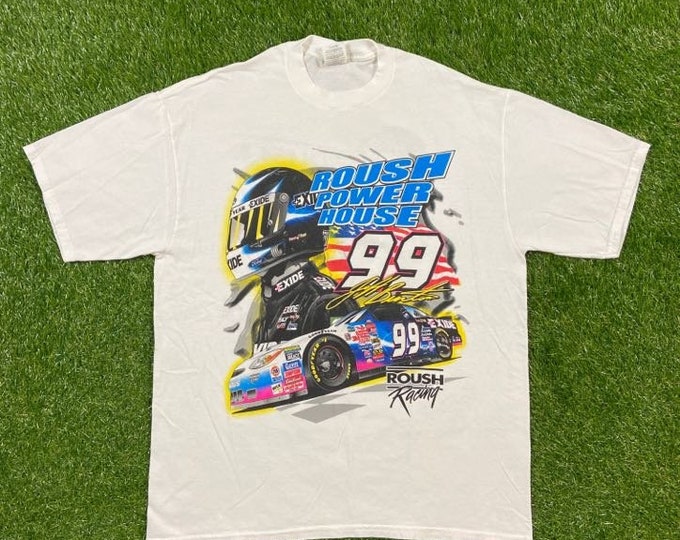 Vintage Jeff Burton # 99 T Shirt Tee Jerzees Size Xtra Large XL NASCAR Racing Daytona 500 1990s 90s