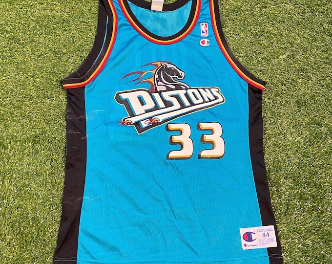 Vintage Detroit Pistons Grant Hill #33 Jersey Champion Size Large L Michigan Classic Bad Boys Jordan 1990s 90s