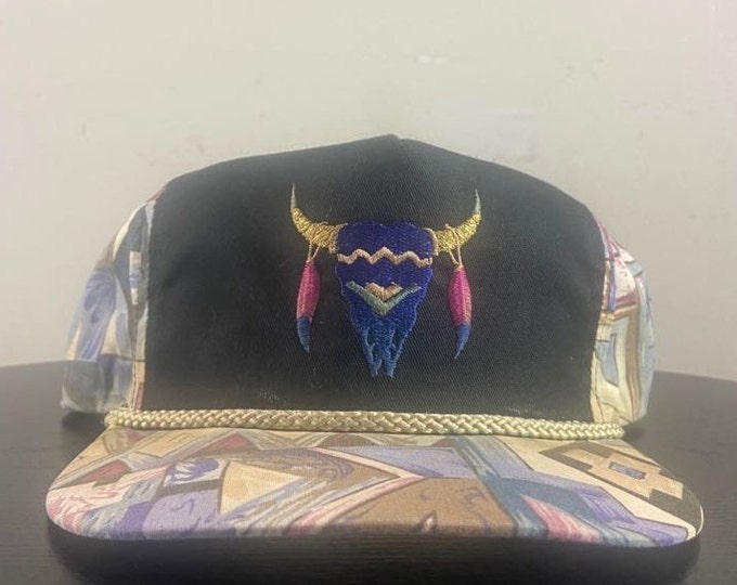 Vintage Multicolor Snapback Hat OSFA Classic Trucker Hat Rare Cap 1980s 80s
