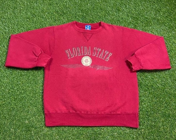 Vintage Florida State University Seminoles Crewneck Sweatshirt Made USA Size Large L NCAA College Football FSU 1990s 90s Pull Over Oversized