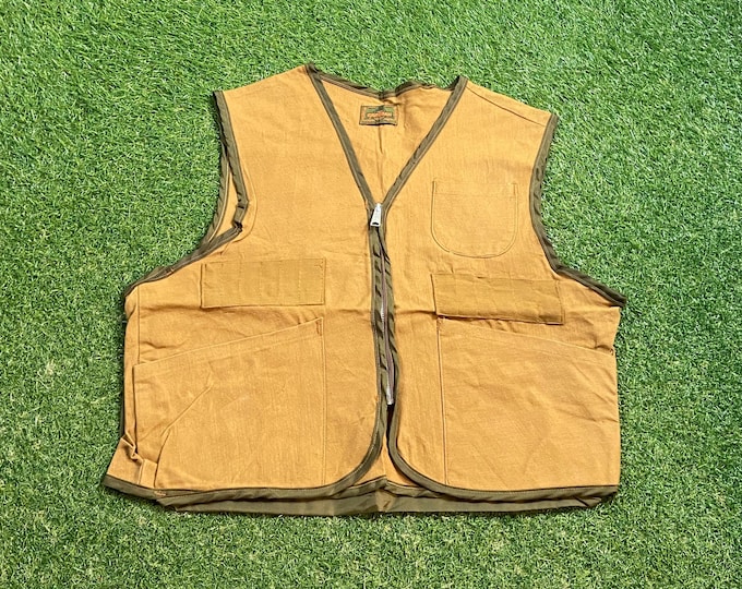 Vintage Hunting Vest Jacket Saft Bak Size Medium M Comfy Hunt Fishing Sporting Forest 1960s 60s