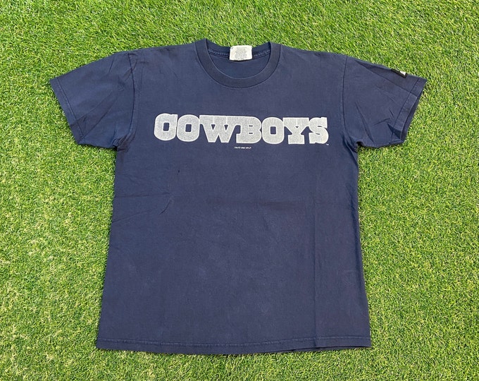 Vintage Dallas Cowboys Troy Aikman T Shirt Tee Lee Made USA Size Medium M NFL Football Aikman Texas 1990s 90s