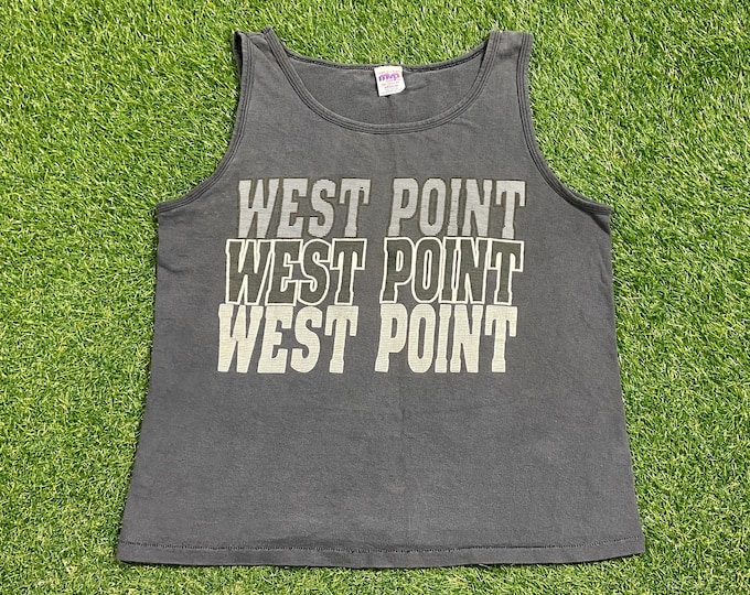 Vintage West Point Tank Top Shirt Made USA Size Medium M United States Military Army Academy Veteran 1990s 90s