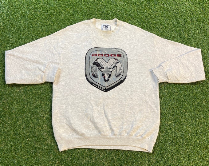 Vintage Dodge Crewneck Sweatshirt Lee Made USA Size Medium M Speedway NASCAR Motorsports Classic Car 1990s 90s Pull Over Oversized