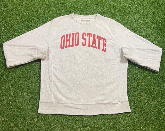 Vintage Ohio State University Crewneck Sweatshirt Size Large L Cleveland NCAA College Football Basketball OSU Pull Over Oversized 1990s 90s