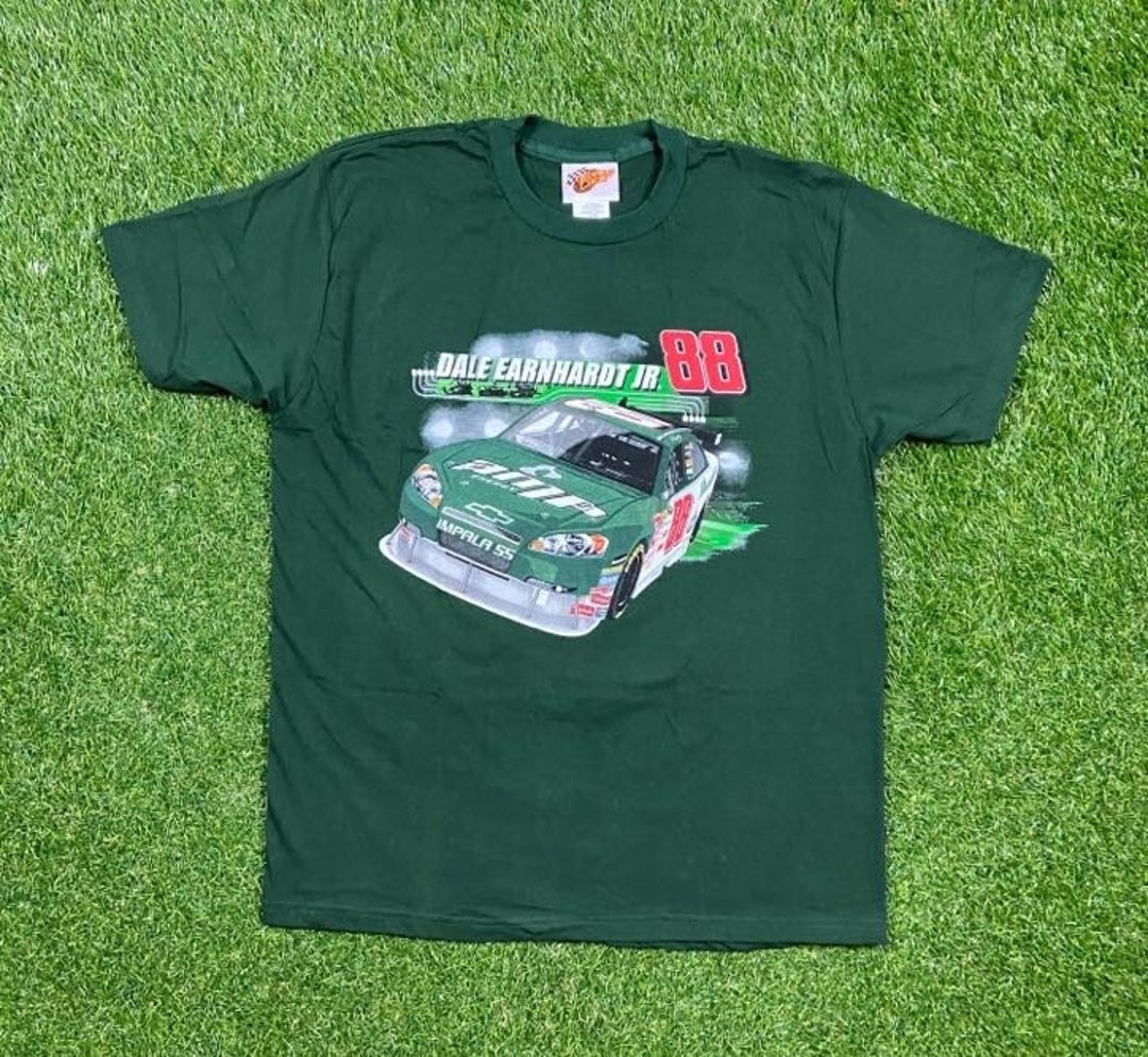 VTG Dale Earnhardt Nascar Shirt Men's Medium White All Over Print Y2K