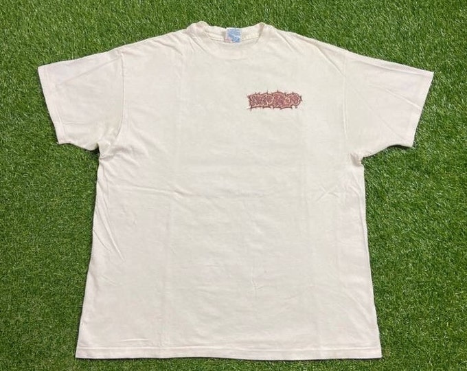 Vintage Promote Peace T Shirt Tee Hanes Made USA Size Xtra Large XL Love Harmony Balance Peace Unity 1990s 90s