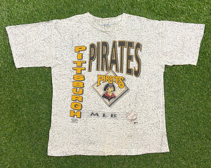 Vintage Pittsburg Pirates T Shirt Tee Official Fan Sportswear Made USA Size Xtra Large XL MLB Baseball Clemente Bond 1990s 90's
