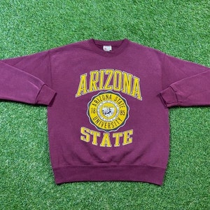 Moletom vintage com gola redonda da Arizona State University Suéter resistente feito nos EUA tamanho médio M 90s Phoenix Sun Devils ASU 1990 clássico pulôver