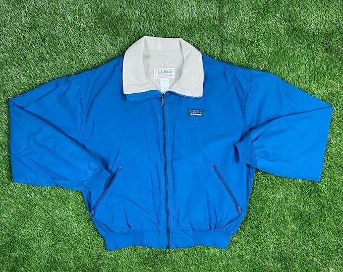 Vintage L.L. Bean Winter Athletic Jacket Size Large Warm Zipper Jacket Windbreaker Mens 1990s Parka Coat Puffy Hiking Coat