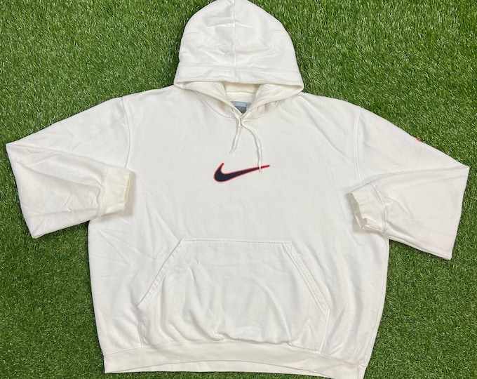 Vintage Nike Hoodie Sweatshirt Just Do It! 1990s 90s Size XXL 2XL Athletic Wear Classic Soft Comfortable Pull Over Oversized Swoosh Center