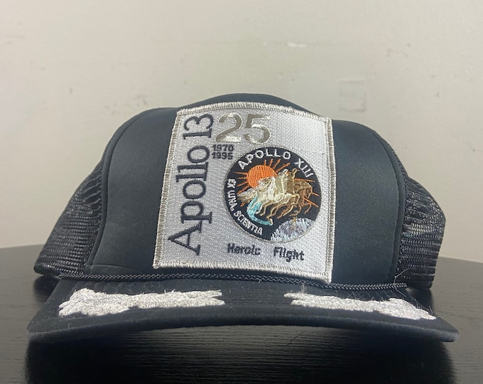 Vintage Apollo 13 Snapback Hat OSFA NASA Kennedy Space Center Space Shuttle 1990s 90s Promo