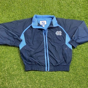 Vintage UNC University of North Carolina Tar Heels Windbreaker Jacket Size Large L NCAA College Basketball Light Rain Coat 1990s 90s