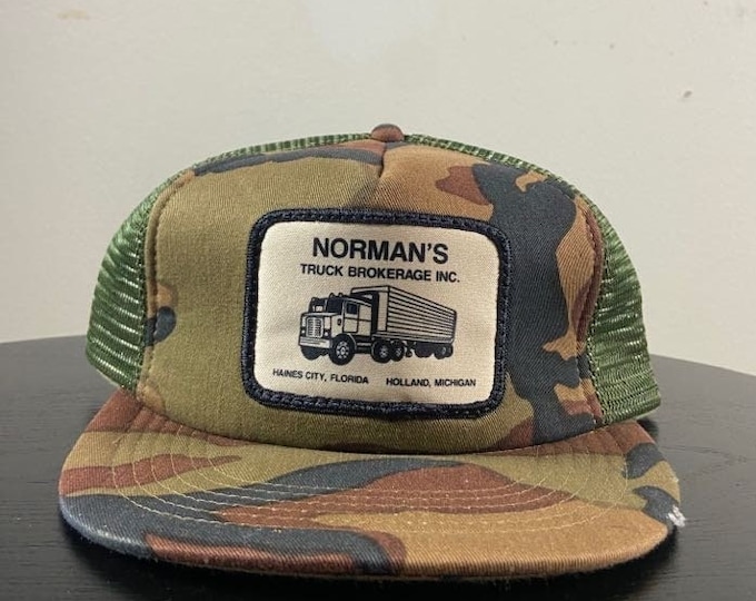 Vintage Norman's Truck Brokerage Snapback Hat OSFA Holland Michigan Haines City Florida Truckers Shipping 1980s 80s