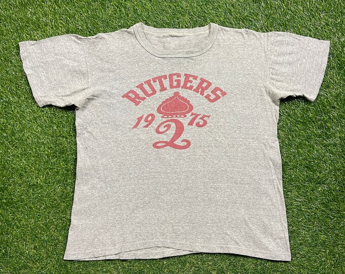 Vintage Rutgers University 1975 T Shirt Tee Size Small NCAA College Basketball Classic New Jersey NJ 1970s 70s