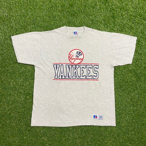 Vintage New York Yankees T Shirt Tee Russell Athletic Made USA 