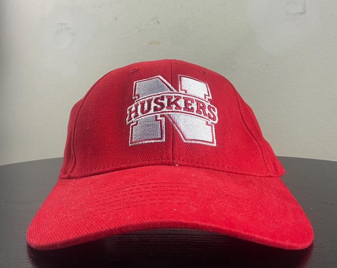 Vintage University of Nebraska Cornhuskers Strap Back Hat OSFA NCAA College Football 1990s 90s
