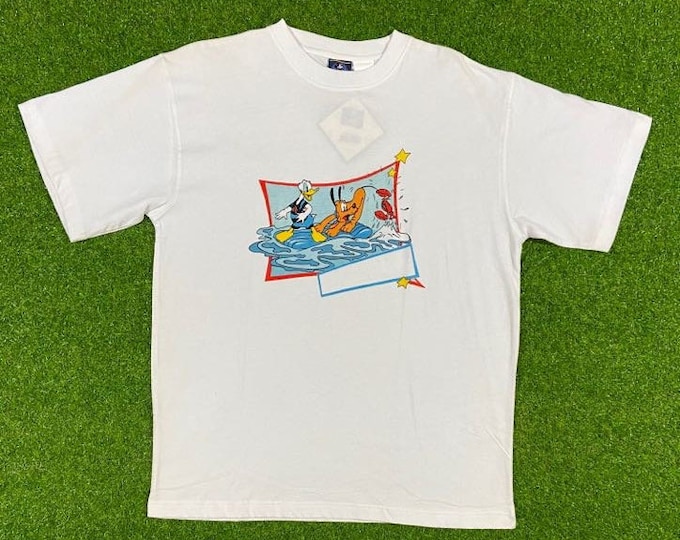 Vintage Donald Duck and Pluto Tee T Shirt 1990s Walt Disney World Classic 90s Magic Kingdom Mickey Mouse Size Xtra Large XL Brand New Tags