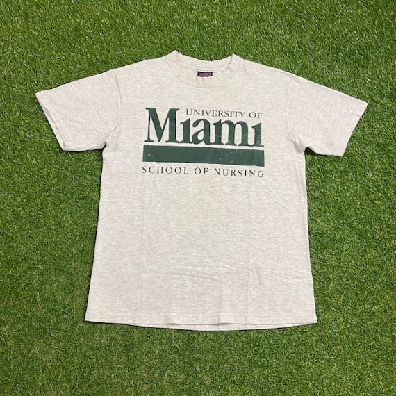 Vintage University of Miami Hurricanes T Shirt Tee Size Xtra 