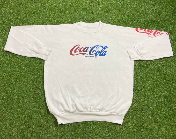 Vintage Coca Cola Coke Crewneck Sweatshirt Size Medium M Classic Cola Soda Pepsi Soft Drink 1990s 90s Pull Over Oversized Comfy Cozy