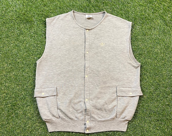 Vintage Adidas Vest Sweatshirt Size Large L New York Three Stipes Yeezy 90s 1990s Classic Logo Original