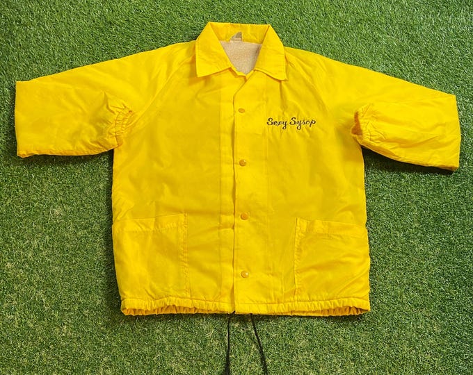 Vintage Drucom Sexy Sysop Windbreaker Jacket Made USA Size Medium M Streetwear Sport Active Wear Classic Light Rain Coat 1970 70s