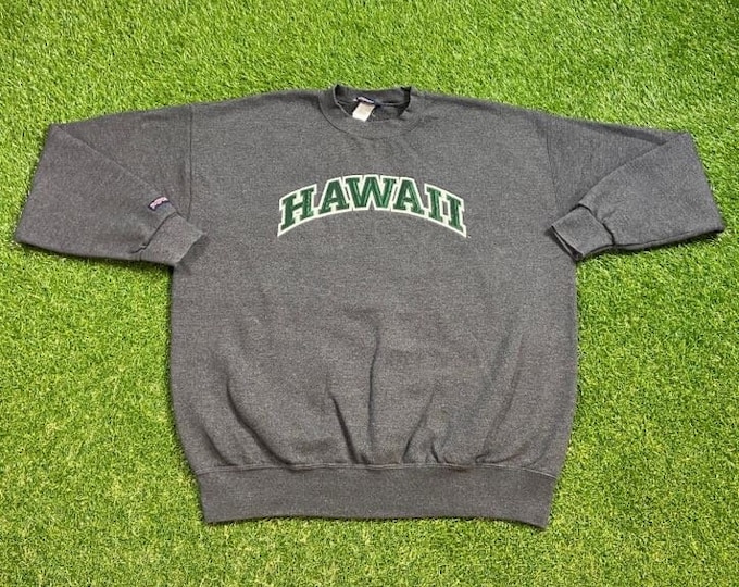 Vintage University of Hawaii Crewneck Sweatshirt Size Xtra Large XL Rainbows Hawaiian Honolulu Classic NCAA College Football 1990s 90s