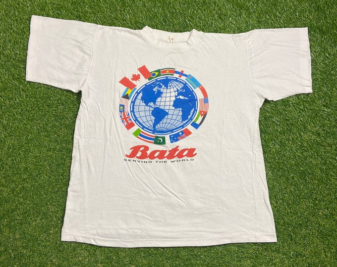 Vintage Bata T Shirt Tee Size Medium M Classic Multinational Footwear Apparel Fashion Accessories Switzerland 1990s 90s