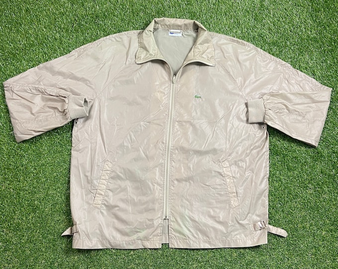Vintage Lacoste Windbreaker Jacket Size Xtra Large XL Izod Crocodile Designer Paris Classic Streetwear Light Rain Coat 1980s 80s Quality