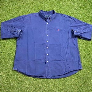 Vintage Polo Ralph Lauren Button Down Shirt Size 3x Quality RL American Apparel Bear Horse 1990s 90s
