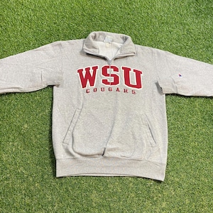 Vintage Washington State University Sweatshirt Champion Size Medium M NCAA College Football Seattle Cougars Pull Over Oversized 1990s 90s