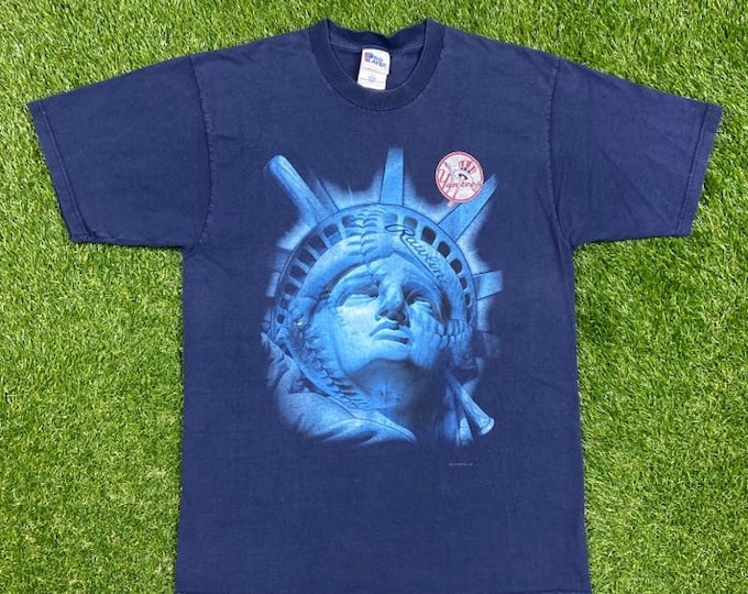 Vintage New York Yankees T Shirt Tee Pro Player Made USA Size Large L MLB Baseball Bronx Bombers Jeter 1990s 90s