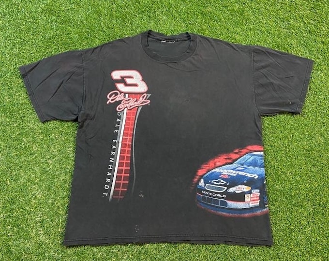 Vintage Dale Earnhardt 3 T Shirt Tee Size XXL 2XL NASCAR Winston Cup GM Goodwrench Service 1990s 90s All Over Racing
