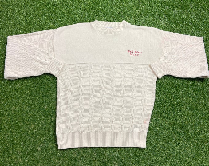 Vintage Ball State University Crewneck Sweater Size Medium M NCAA College Basketball IU Indiana Alumni 1990s 90s Pull Over