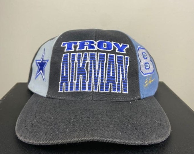 Vintage Troy Aikman 8 Snapback Hat Dallas Cowboys Cap Drew Pearson Company NFL Football Texas 1990s 90s
