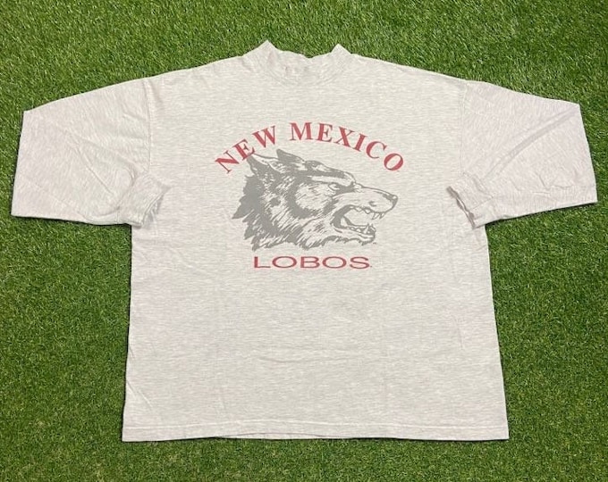 Vintage University of New Mexico Long Sleeve Shirt Size Xtra Large XL NCAA College Football Lobos 1990s 90s