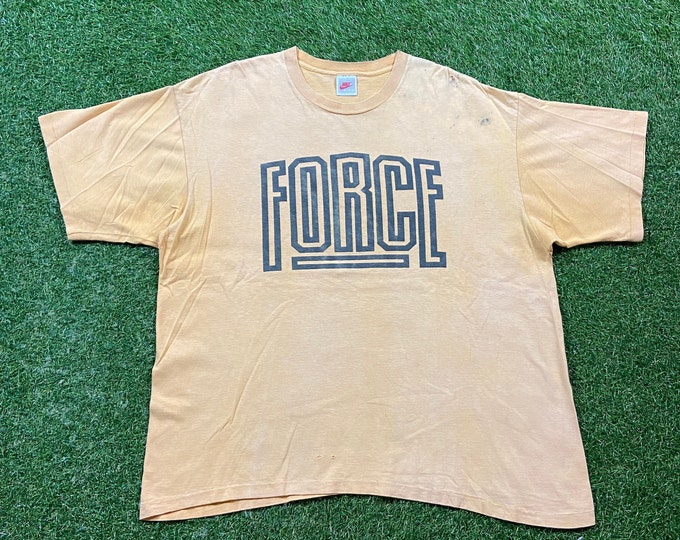Vintage Nike Air Force T Shirt Tee Made USA Size Xtra Large XL Nike Swoosh Check Mark Just Do It Classic Air Jordan 1990s 90s Original