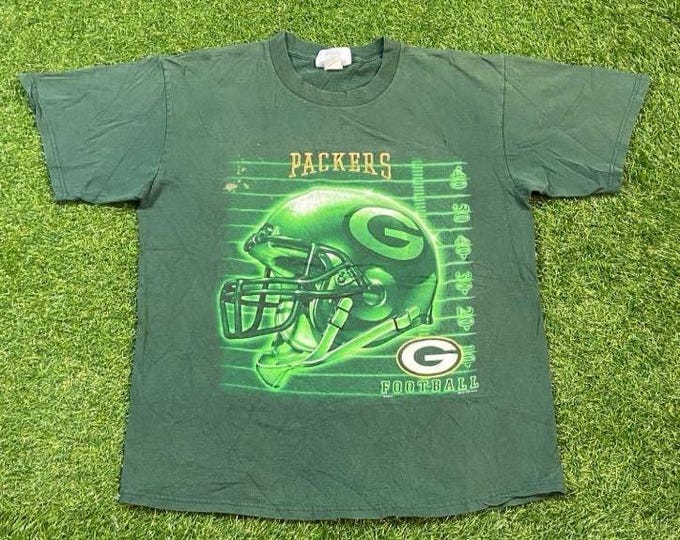 Vintage Green Bay Packers T Shirt Tee CSA Size Large L NFL Football Wisconsin Pack Favre Cheese Head 1990s 90s