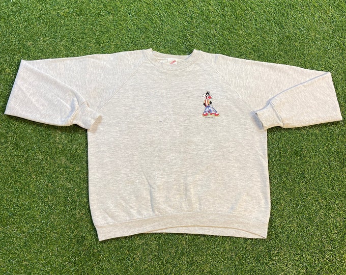 Vintage Sylvester the Cat Crewneck Sweatshirt Made USA Size Large L Looney Tunes Tweety Bird Cartoon Network Warner Bros Pull Over