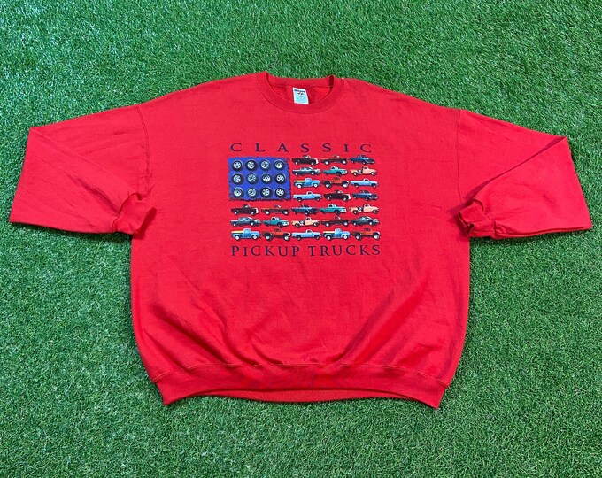 Vintage Classic Pickup Trucks Crewneck Sweatshirt Jerzees XXL 2XL Truck Company Truckers Dodge NASCAR 500 Daytona 500 1990s 90s Brand NEW