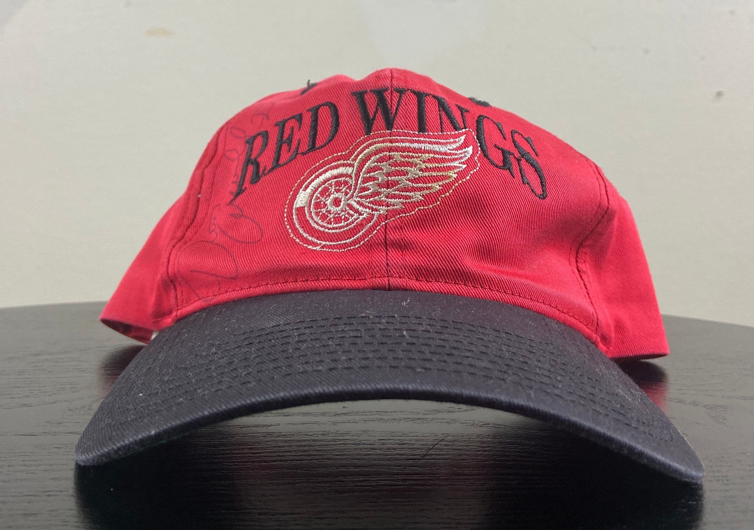 Vintage 1990's Detroit Red Wings Logo Athletic Brand NHL Hockey Snapback  Cap Hat