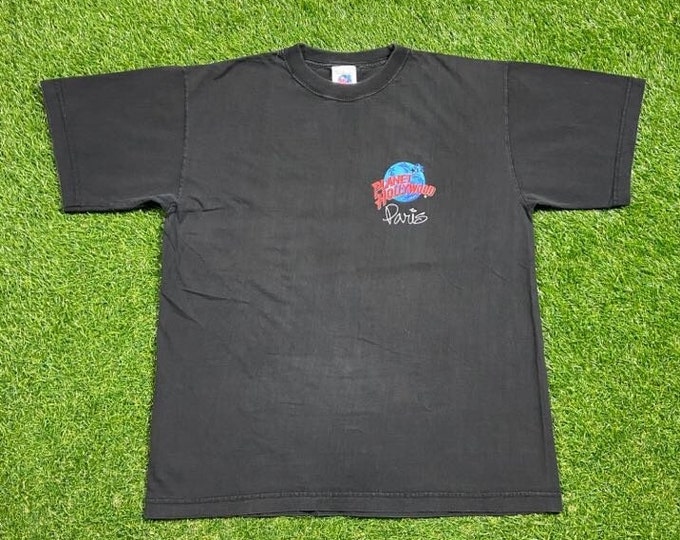 Vintage Planet Hollywood Paris T Shirt Tee Size Large L Disneyland Walt Disney World Magic Kingdom WDW Mickey Mouse 1990s 90s