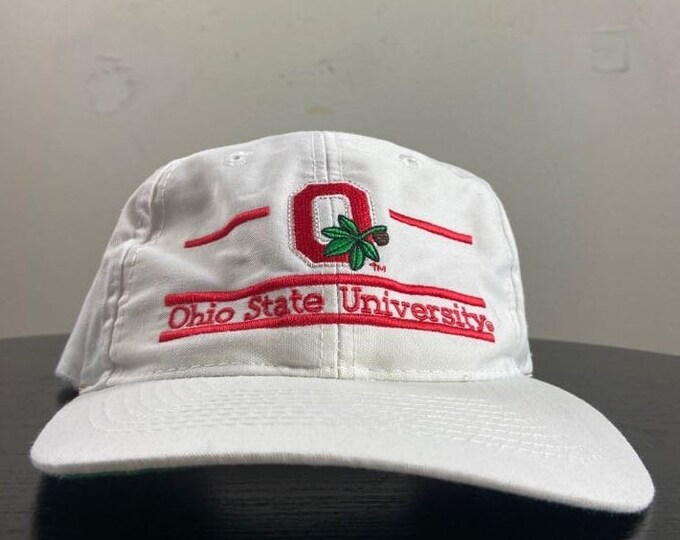 Vintage Ohio State University OSU Strap Back Hat The Game OSFA Cleveland NCAA Buckeyes Classic Football Basketball 1990s 90s
