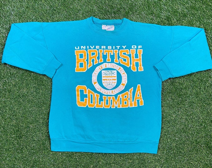 Vintage University of British Columbia Crewneck Sweatshirt Size Medium M Vancouver Canada Pull Over 1990s 90s College Jumper