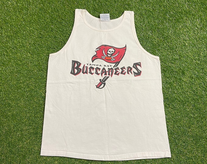 Vintage Tampa Bay Buccaneers Tank Top Shirt Logo Athletic Size Large L NFL Football Super Champions Tom Brady TB12 1990s 90s