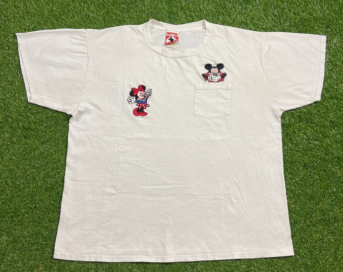 Vintage Mickey & Minnie Mouse T Shirt Tee Size Xtra Large XL Donald Duck Goofy Walt Disney World Magic Kingdom Classic 1990s 90s
